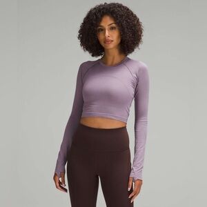 Lululemon Swiftly Tech Cropped Long-Sleeve, Purple Ash